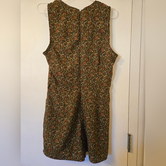 Abercrombie‎ & Fitch Olive Green Floral Sleeveless V-neck Romper - Picture 6 of 7